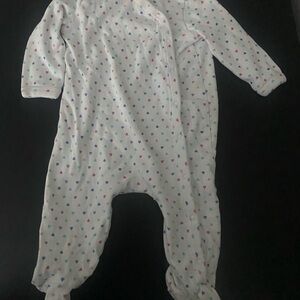 Nordstrom White Heart Print Baby Footie